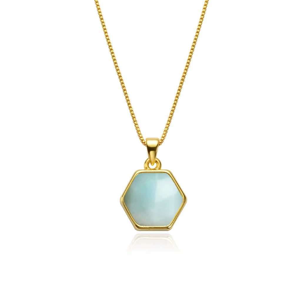 Peace Amazonite 18ct Gold Plated Necklace