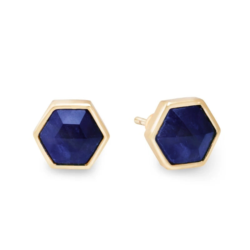 Hexagon Lapis Studs