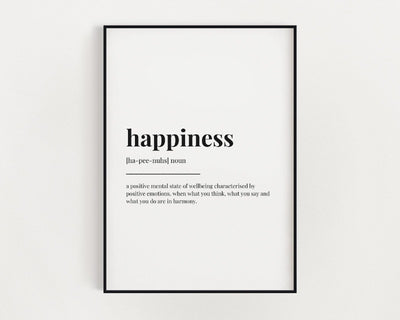 Happiness Definition Print.