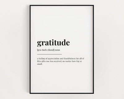 Gratitude Definition Print.