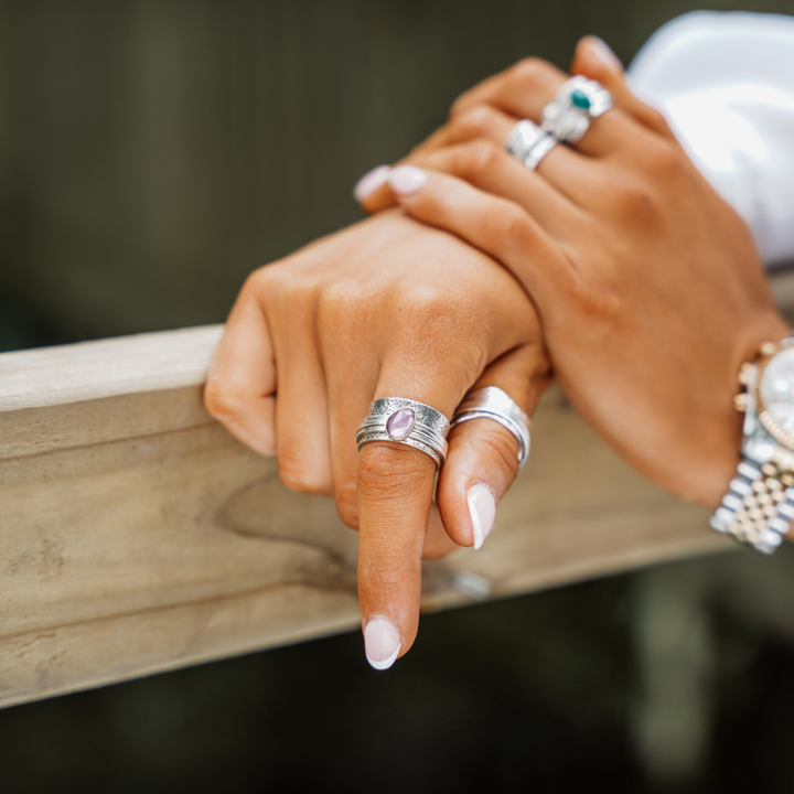 Anxiety Rings  Brave Amethyst Mindful Ring by Sinead Hegarty & Tranquillity perfect for stress relief and anxiety relief