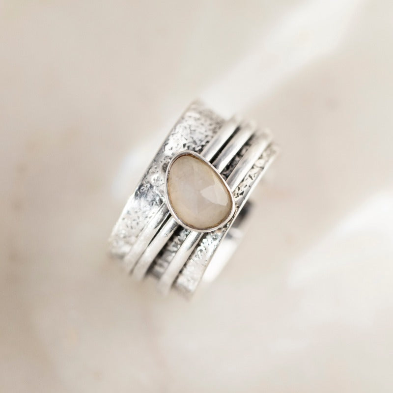 Anxiety Rings  Brave Moonstone Mindful Ring by Sinead Hegarty & Tranquillity perfect for stress relief and anxiety relief