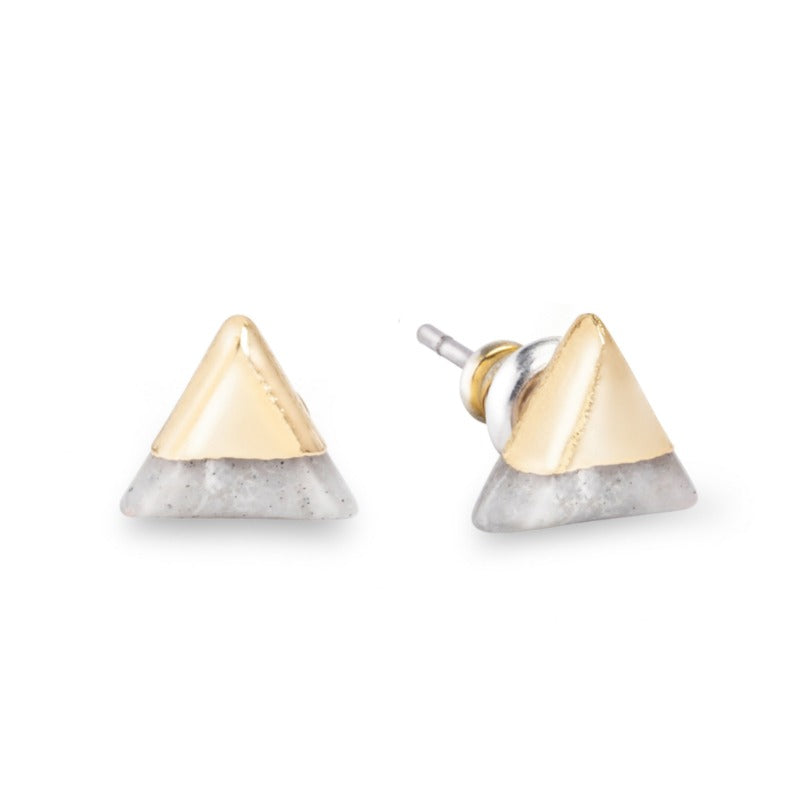 18ct Gold Plated Triangle Studs.