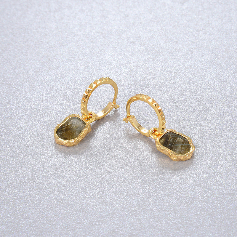Peace Earrings Nuggets Gold Hoop.