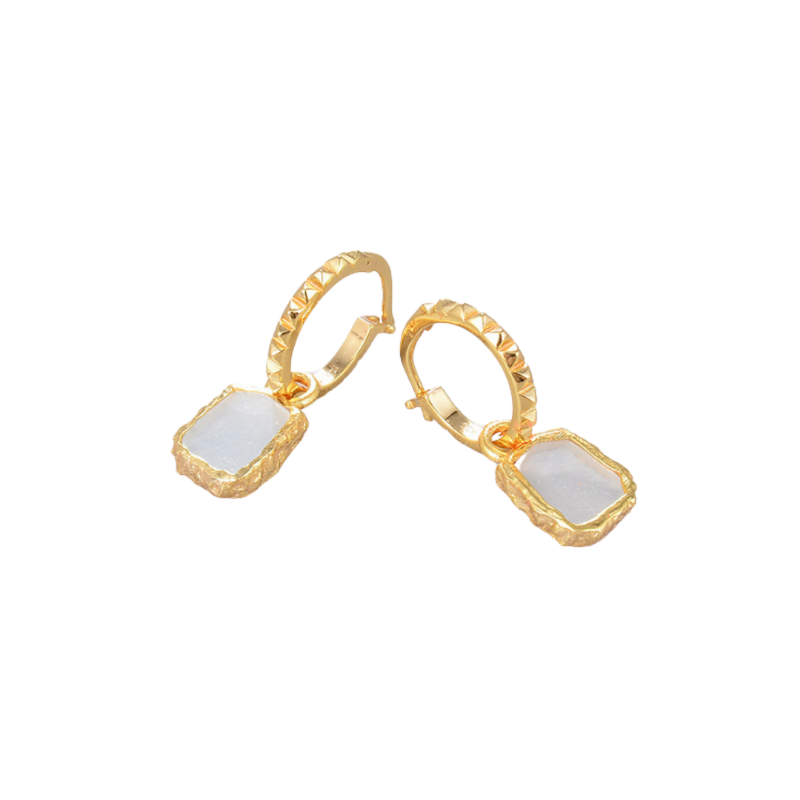 Peace Earrings Nuggets Gold Hoop.