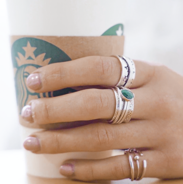 Anxiety Rings  Brave Malachite Mindful Ring by Sinead Hegarty & Tranquillity perfect for stress relief and anxiety relief