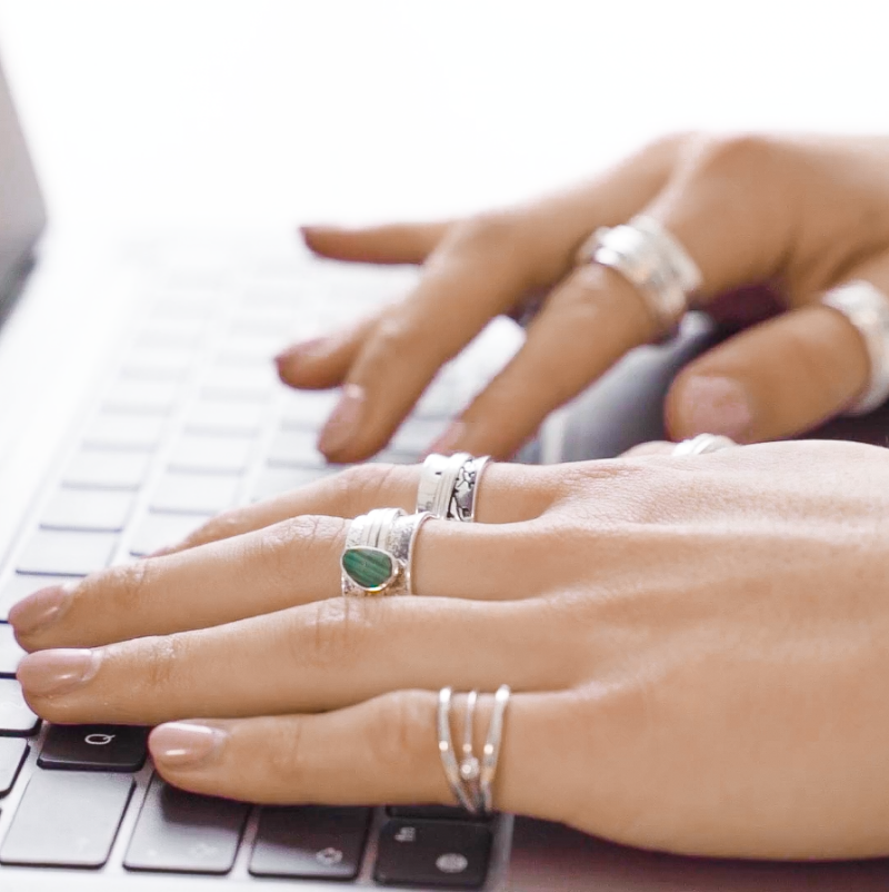 Anxiety Rings  Brave Malachite Mindful Ring by Sinead Hegarty & Tranquillity perfect for stress relief and anxiety relief