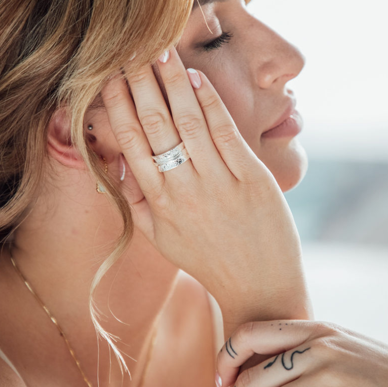 Anxiety Rings Silver Courage Mindful Ring by Sinead Hegarty & Tranquillity perfect for stress relief and anxiety relief