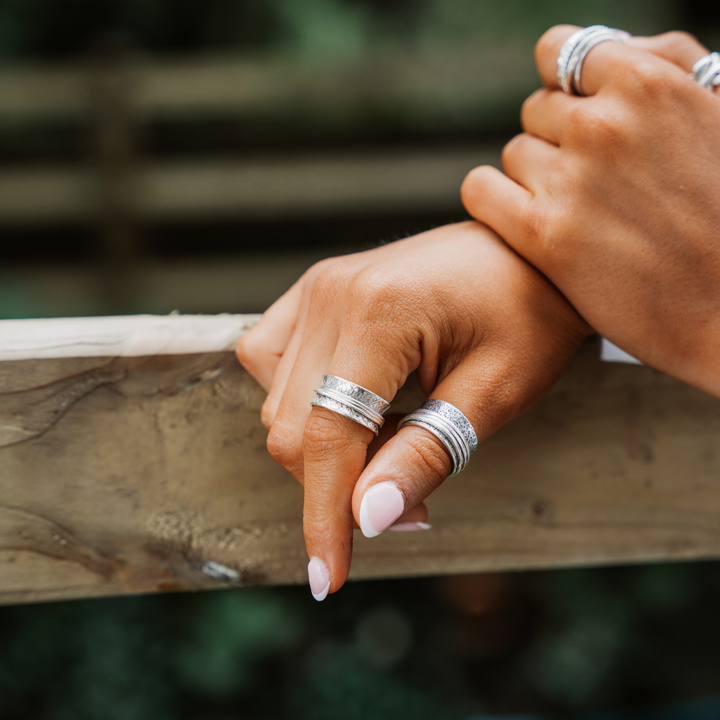 Anxiety Rings Silver Courage Mindful Ring by Sinead Hegarty & Tranquillity perfect for stress relief and anxiety relief