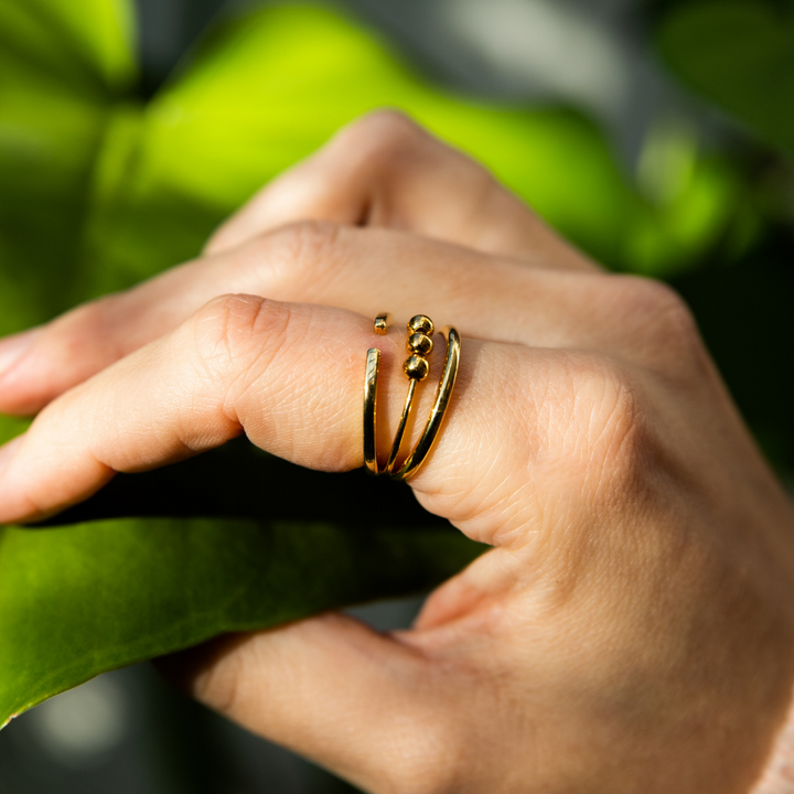 Anxiety Rings Gold Patience Mindful Ring by Sinead Hegarty & Tranquillity perfect for stress relief and anxiety relief