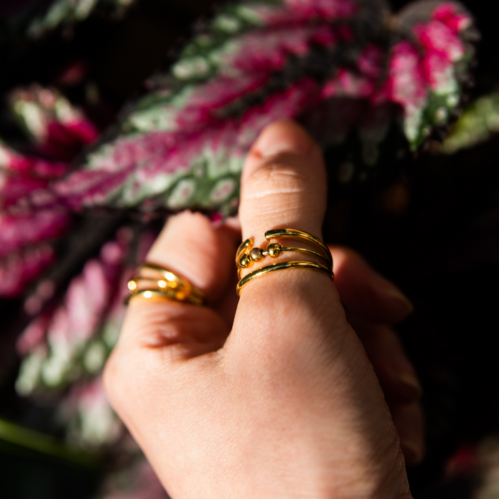 Anxiety Rings Gold Patience Mindful Ring by Sinead Hegarty & Tranquillity perfect for stress relief and anxiety relief