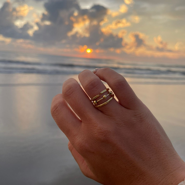 Anxiety Rings Gold Patience Mindful Ring by Sinead Hegarty & Tranquillity perfect for stress relief and anxiety relief