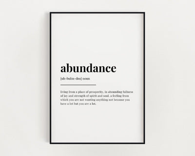Abundance Definition Print.